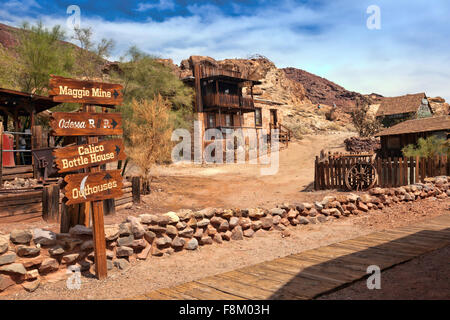 Ville fantôme dans le désert du Nevada. Près de Las Vegas, ville minière abandonnée Banque D'Images