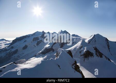 Alpes Suisses en hiver, Canton du Valais, Suisse Banque D'Images