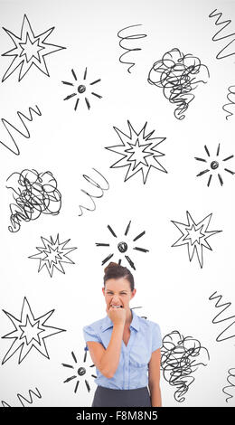 Composite image of businesswoman looking at the camera Banque D'Images