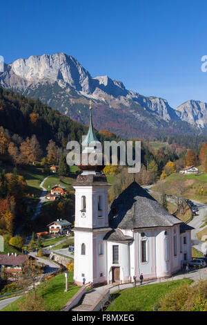 Wallfahrtskirche de / église de pèlerinage Maria Gern en automne à Berchtesgaden, en Bavière, Allemagne Banque D'Images