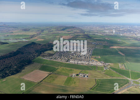 Une vue aérienne du village de New North Yorkshire Marske. La périphérie sud de Middlesbrough sont visibles dans la distance Banque D'Images