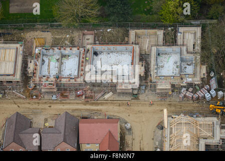 Une vue aérienne d'un nouveau projet de construction maison greenfield dans le Northamptonshire Banque D'Images