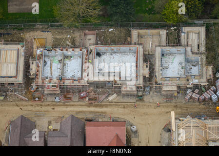 Une vue aérienne d'un nouveau projet de construction maison greenfield dans le Northamptonshire Banque D'Images