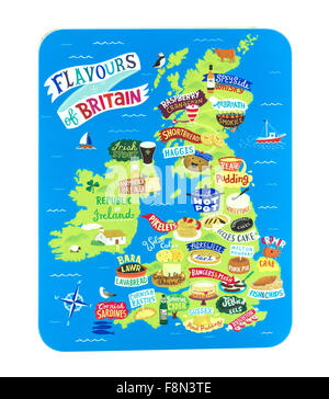 Marks and Spencer Saveurs de Bretagne Biscuit Tin sur fond blanc Banque D'Images