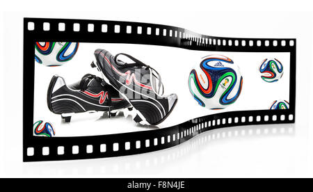 Adidas Brazuca Coupe du Monde 2014 de football, le ballon de match officiel pour la Coupe du monde 2014 avec le football Banque D'Images