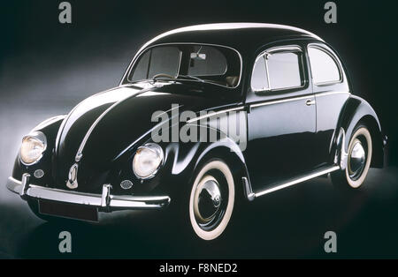 VW Coccinelle, 1950 classic car, Noir. Banque D'Images