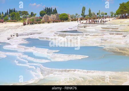 Terrasses calcaires de Pamukkale, Turquie, Banque D'Images