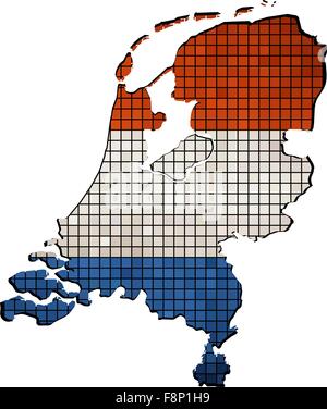 Pays-bas carte avec à l'intérieur du pavillon Illustration de Vecteur