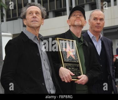 Hollywood, Californie, USA. 9Th Mar, 2015. J15796CHW.Ron Howard à l'Honneur avec étoile sur le Hollywood Walk of Fame.6931 Blvdin Hollywood avant de Madame Tussauds Hollywood, Hollywood, CA.12102015.Brian Grazer, Ron Howard et Michael Keaton .©H. Clinton International Inc WallacePhotomundo WallaceGlobe Photos © Clinton Photos/ZUMA/Alamy Fil Live News Banque D'Images