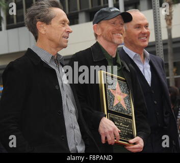 Hollywood, Californie, USA. 9Th Mar, 2015. J15796CHW.Ron Howard à l'Honneur avec étoile sur le Hollywood Walk of Fame.6931 Blvdin Hollywood avant de Madame Tussauds Hollywood, Hollywood, CA.12102015.Brian Grazer, Ron Howard et Michael Keaton .©H. Clinton International Inc WallacePhotomundo WallaceGlobe Photos © Clinton Photos/ZUMA/Alamy Fil Live News Banque D'Images