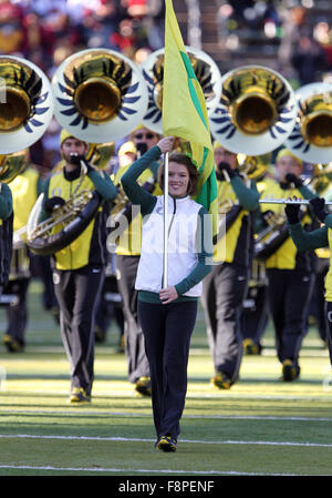 Autzen Stadium, Eugene, OR, USA. 21 Nov, 2015. La fanfare de l'Oregon effectue avant la NCAA football match entre les canards et les USC Trojans à Autzen Stadium, Eugene, OR. Larry C. Lawson/CSM/Alamy Live News Banque D'Images