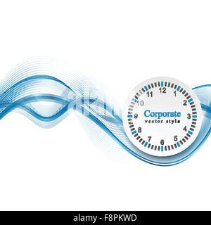 Abstract Blue Waves et réveil. Vector business background Illustration de Vecteur