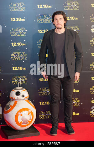 Adam Driver, Dec 10, 2015 : 2015/12/10 Tokyo, Adam pilote (s) Kylo à Star Wars : La force première du film éveille à Roppongi Hills Arena. Michael Steinebach/Aflo Banque D'Images