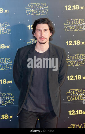 Adam Driver, Dec 10, 2015 : 2015/12/10 Tokyo, Adam pilote (s) Kylo à Star Wars : La force première du film éveille à Roppongi Hills Arena. Michael Steinebach/Aflo Banque D'Images