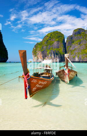 Thaïlande - Maya Bay Beach sur l'île de Phi Phi Leh, la mer d'Andaman Banque D'Images