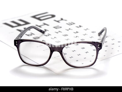 Lunettes de lecture et l'Gros plan sur un fond clair Banque D'Images