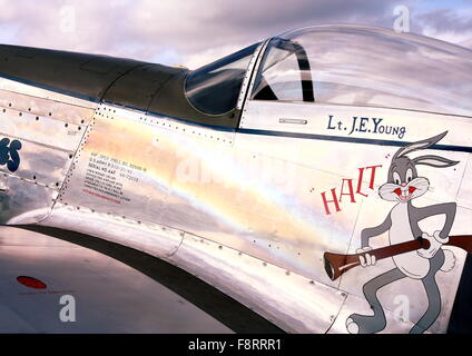 North American P-51D Mustang Jumpin Jaques visiter White Waltham Banque D'Images