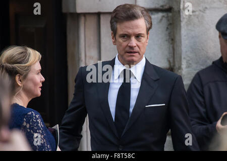 'Bridget Jones's Baby' en tournage à Londres avec : Renée Zellweger, Renee Zellweger, Colin Firth Où : London, Royaume-Uni Quand : 10 Nov 2015 Banque D'Images