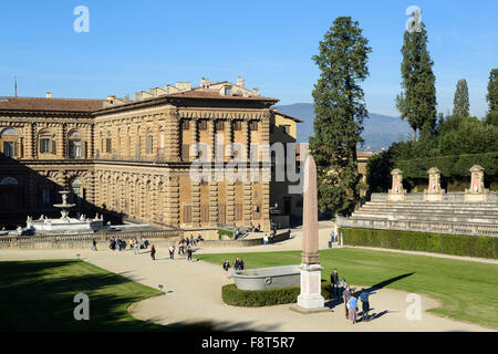 Florence. L'Italie. Palais Pitti et Jardins de Boboli. Banque D'Images