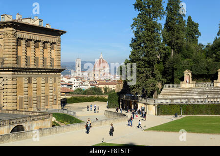 Florence. L'Italie. Palais Pitti et Jardins de Boboli. Banque D'Images