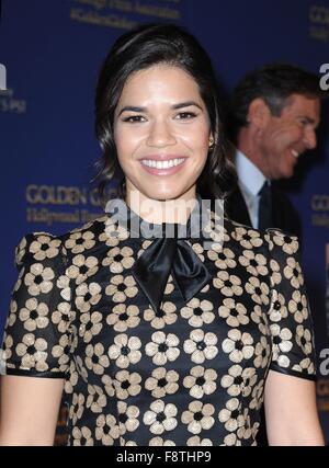 Los Angeles, CA. Dec 10, 2015. America Ferrera à la conférence de presse pour la 73e assemblée annuelle Golden Globe Awards annonce, le Beverly Hilton Hotel, Los Angeles, CA, 10 décembre 2015. © Dee Cercone/Everett Collection/Alamy Live News Banque D'Images