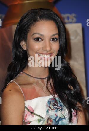 Los Angeles, CA. Dec 10, 2015. Corinne Foxx à la conférence de presse pour la 73e assemblée annuelle Golden Globe Awards annonce, le Beverly Hilton Hotel, Los Angeles, CA, 10 décembre 2015. © Dee Cercone/Everett Collection/Alamy Live News Banque D'Images