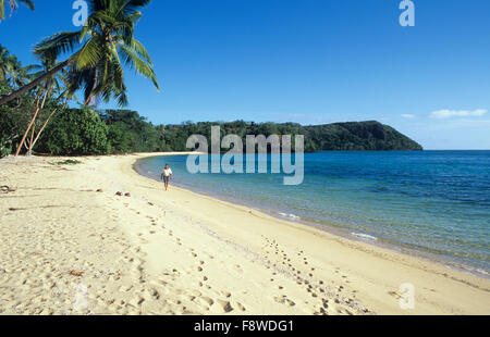 Îles Fidji, Wakaya Island, Wakaya Club, vue sur l'océan et la plage Banque D'Images