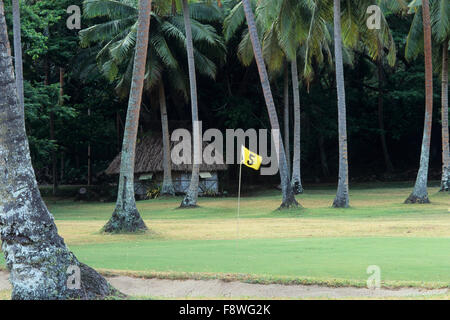 Îles Fidji Wakaya Island',, Wakaya Club, parcours de golf en vieille plantation de coprah Banque D'Images