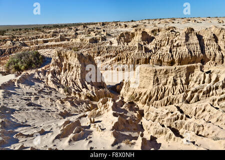 Parc national de Mungo, modèles d'érosion dans les anciennes rives du lac Mungo sédimenté Banque D'Images