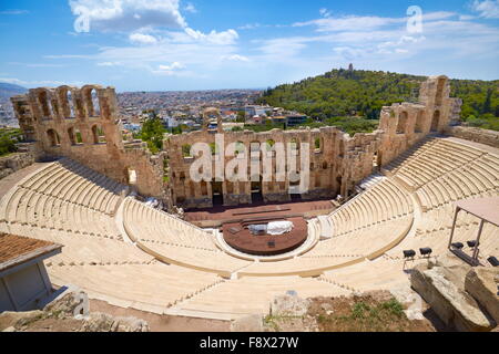 Athènes - Théâtre de Dionysos (Hérode Atticus) à l'Acropole, Grèce Banque D'Images