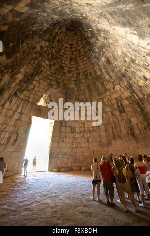 Le Trésor d'Atrée à des sites archéologiques de Mycènes (le tombeau d'Agamemnon), Grèce Banque D'Images