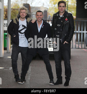 Busted hors studios ITV Avec : James Bourne, Matt Willis, Charlie Simpson, Busted Où : London, Royaume-Uni Quand : 11 Nov 2015 Banque D'Images