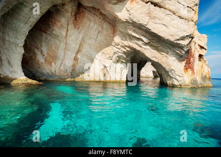 Grottes Blue, l'île de Zakynthos, Grèce Banque D'Images