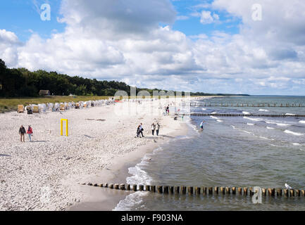 Plage de la mer Baltique à Ostseeheilbad Zingst, Spa Santé de la mer Baltique, Fischland-darss-Zingst, Poméranie occidentale Lagoon National Zone Banque D'Images