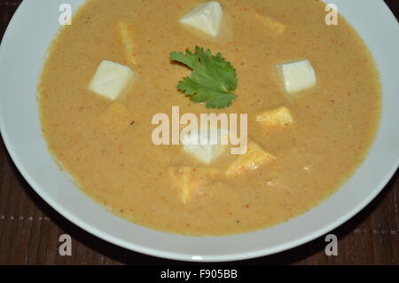 La cuisson des aliments de l'Inde, le paneer Panir aux épinards, beurre-paneer, sahi-paneer, paneer tikka-, kheer, samosa, pakora, aaloo-tikki Banque D'Images