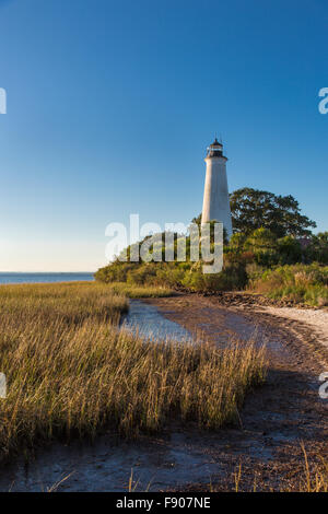 St Marks phare dans la National Wildlife Refuge, Floride Banque D'Images