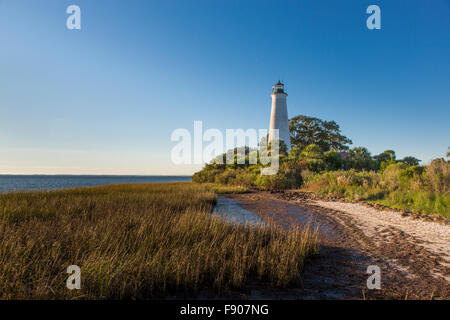 St Marks phare dans la National Wildlife Refuge, Floride Banque D'Images