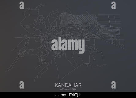 Carte de Kandahar, la vue satellite, la section 3d, l'Afghanistan Banque D'Images