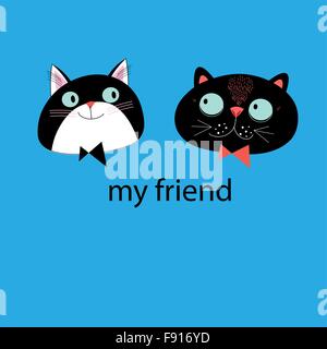 Portraits d'amis chats Illustration de Vecteur