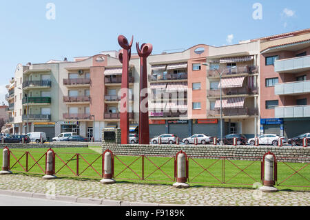 Calle Amadeo Vives, Maresme Tordera, comté, province de Barcelone, Catalogne, Espagne Banque D'Images