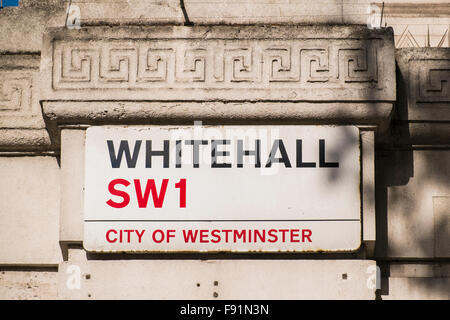 Whitehall Street sign, Londres, Angleterre, Royaume-Uni Banque D'Images