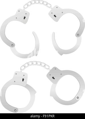 Les menottes sur un fond blanc. Vector illustration. Illustration de Vecteur