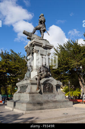 Mémorial à Ferdinand Magellan, Punta Arenas, Chili Banque D'Images