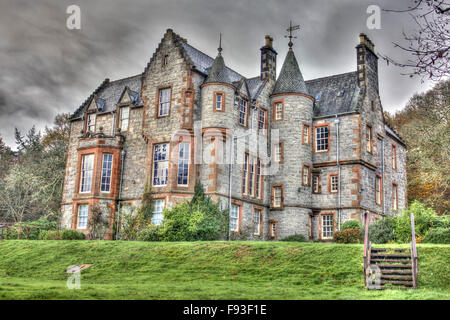 Image HDR de Shambellie House, nouvelle abbaye, Dumfries et Galloway pris sur un sombre jour en novembre. Banque D'Images