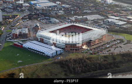 Vue aérienne de Sunderland AFC football stade de la lumière, UK Banque D'Images