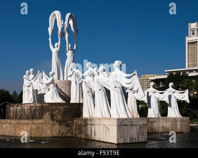 Fontaine-park, troupe artistique Mansudae, Pyongyang, Corée du Nord, d'Asie Banque D'Images