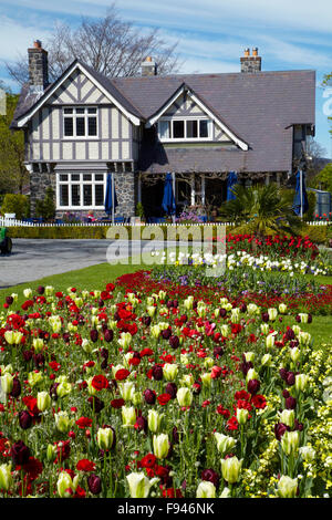 Curator's House et jardins botaniques, Hagley Park, Christchurch, Canterbury, île du Sud, Nouvelle-Zélande Banque D'Images