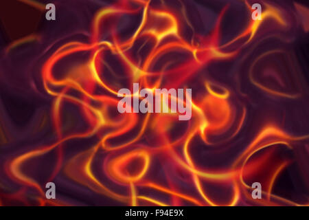 Abstract fire flames sur un fond violet et noir Banque D'Images