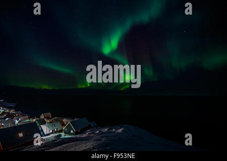 Greenlanic Northern Lights, à proximité de Nuuk, Groenland Banque D'Images