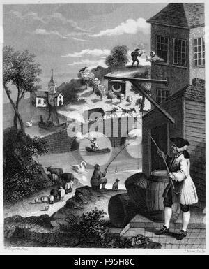 La satire de fausse Perspective. Banque D'Images